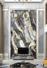 Gold & Black Stone Design - Marble Wallpaper Murals-ChandeliersDecor