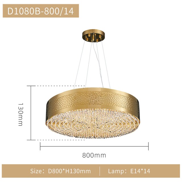 Gold Crystal Chandelier - Elegant Lighting Solution-ChandeliersDecor