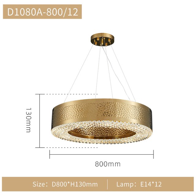 Gold Crystal Chandelier - Elegant Lighting Solution-ChandeliersDecor