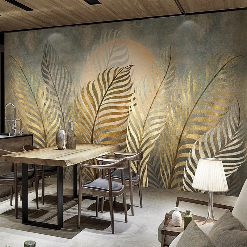 Golden Leaf Wallpaper: The Ultimate Home Décor Mural