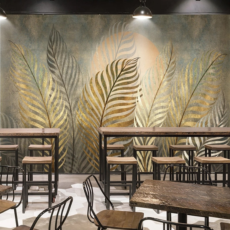 Golden Leaf Wallpaper: Das ultimative Wandgemälde für die Inneneinrichtung