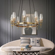 Golden Radiance Modern Glass Ceiling Chandelier-ChandeliersDecor