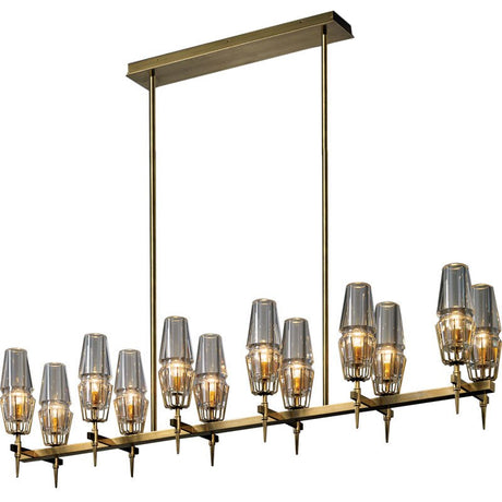 Golden Radiance Modern Glass Ceiling Chandelier-ChandeliersDecor