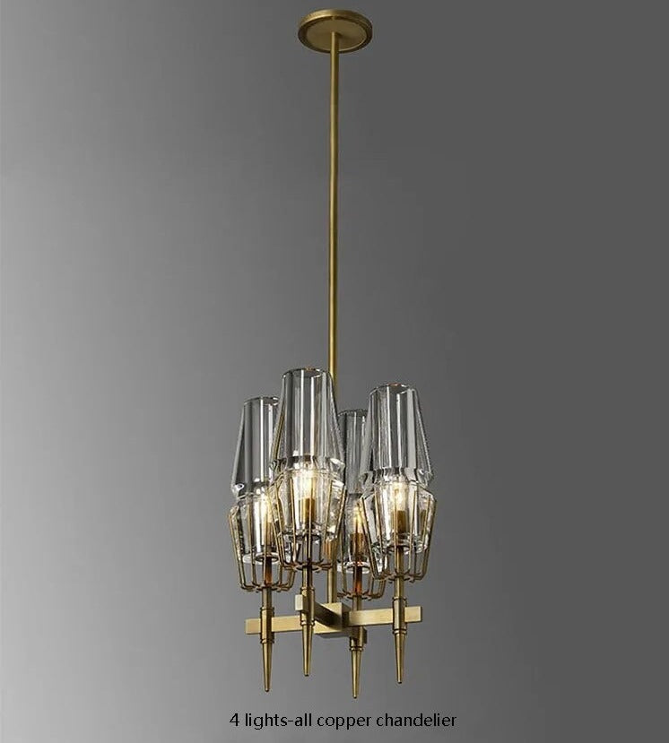 Golden Radiance Modern Glass Ceiling Chandelier-ChandeliersDecor