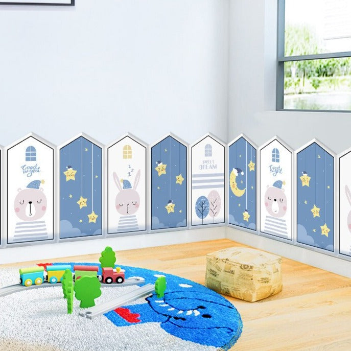 Goodnight Stars Kids Wall Padded Safety Cushions-ChandeliersDecor