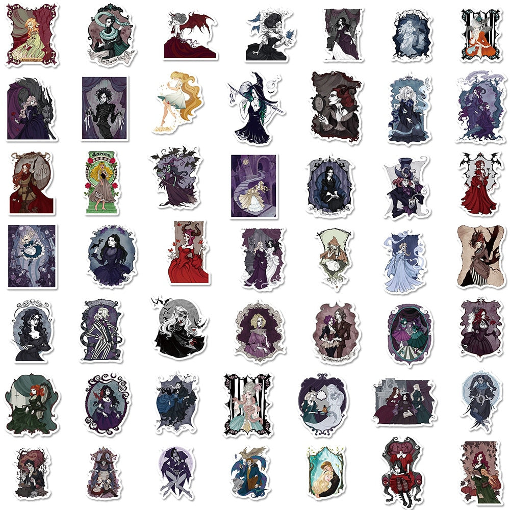 Gothic Anime Princess Witch Stickers Pack-ChandeliersDecor