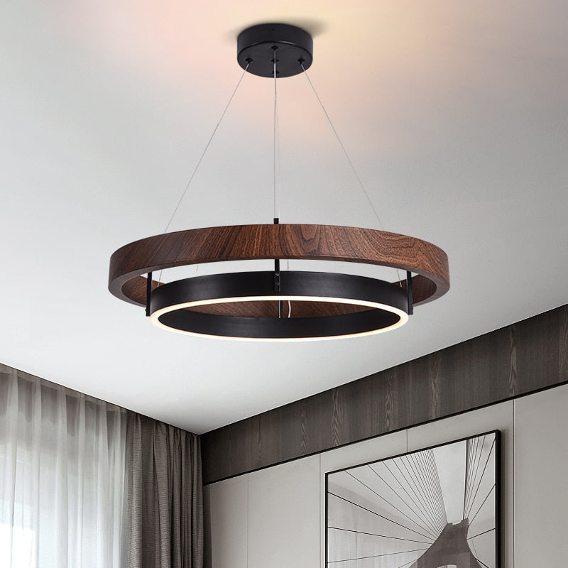 Grace LED Chandelier - Double Circular Chandelier-ChandeliersDecor