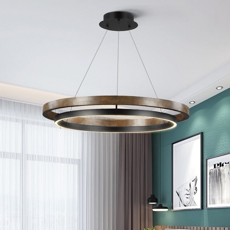 Grace LED Chandelier - Double Circular Chandelier-ChandeliersDecor