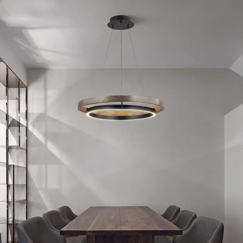 Grace LED Chandelier - Double Circular Chandelier-ChandeliersDecor