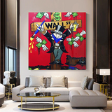 Graffiti Art Love Heart Money Monopoly Making Money Canvas Wall Art