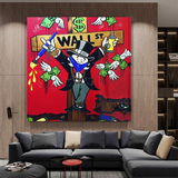 Graffiti Art Love Heart Money Monopoly Making Money Canvas Wall Art-ChandeliersDecor