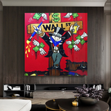 Graffiti Art Love Heart Money Monopoly Making Money Canvas Wall Art-ChandeliersDecor