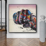 Graffiti Art Modern Fist Inspirational Canvas Wall Art-ChandeliersDecor