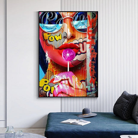 Graffiti Art of Girls Canvas Wall Art