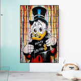 Graffiti Art Scrooge Donald Duck Guilty of Love Canvas Wall Art-ChandeliersDecor