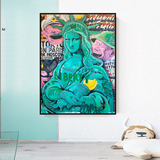 Graffiti Art Sculpture Statue Of Liberty Canvas Wall Art-ChandeliersDecor