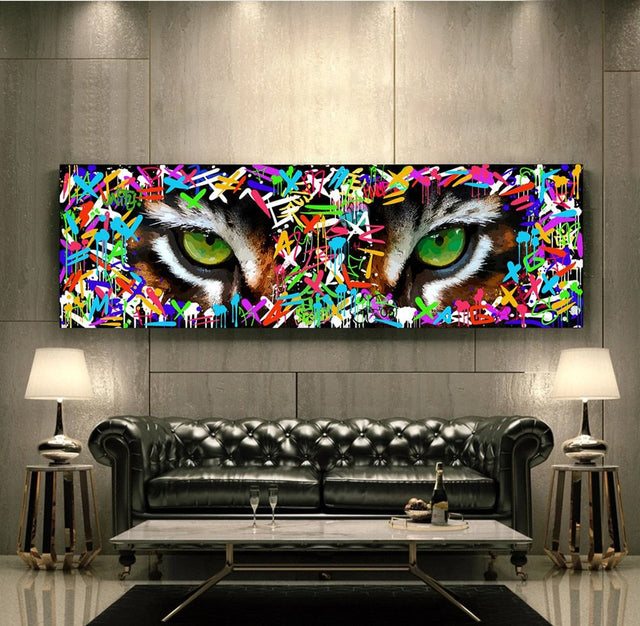 Graffiti Art Tiger's eye Canvas Wall Art