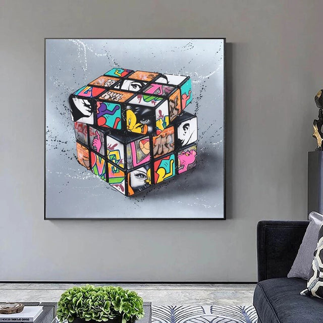 Graffiti Artwork of Magic Blocks Canvas Wall Art