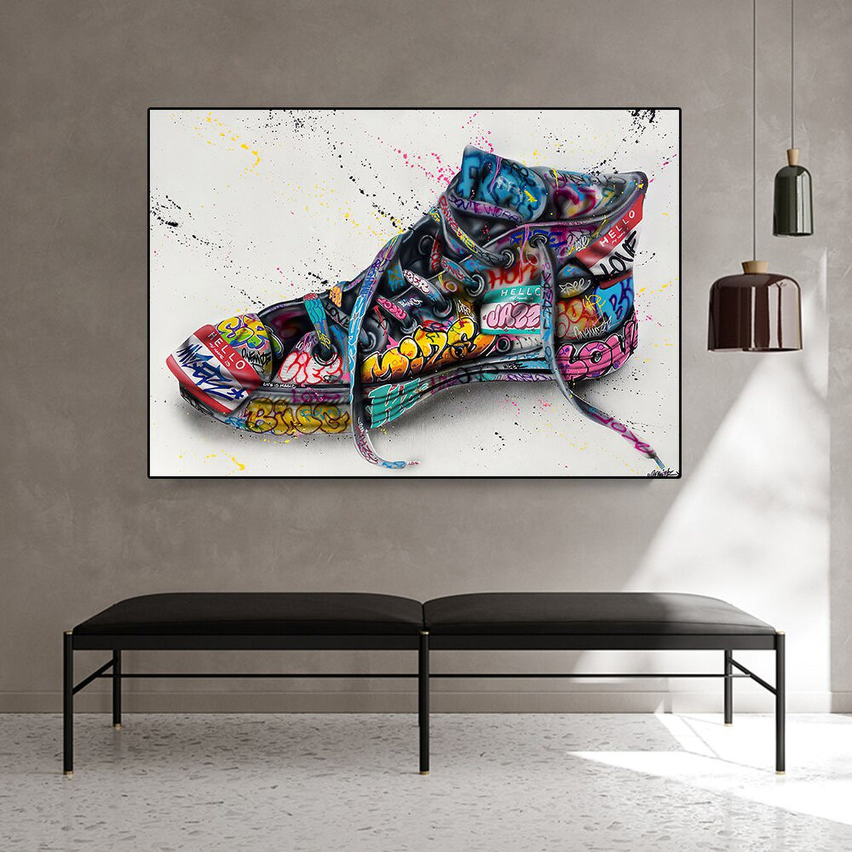 Graffiti Artwork Sneakers Canvas Wall Art