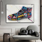 Graffiti Artwork Sneakers Canvas Wall Art-ChandeliersDecor