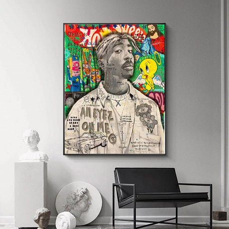 Graffiti Pop Art Singer Hip Hop Canvas Wall Art-ChandeliersDecor