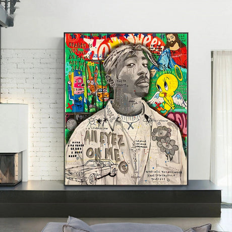 Graffiti Pop Art Singer Hip Hop Canvas Wall Art-ChandeliersDecor