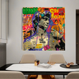 Graffiti Wall Art Lovers Kiss Canvas Wall Art