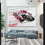 Grandprix Motorbike Racing Canvas Wall Art