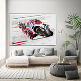 Grandprix Motorbike Racing Canvas Wall Art-ChandeliersDecor