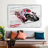 Grandprix Motorbike Racing Canvas Wall Art-ChandeliersDecor