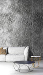 Gray Geometric Linear Shapes Wallpaper Mural-ChandeliersDecor.com