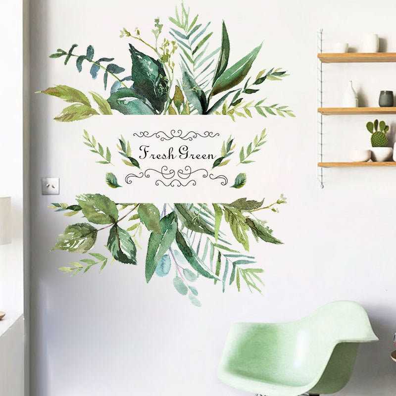 Green Fresh Flowers Theme - Tropical Wall Decals