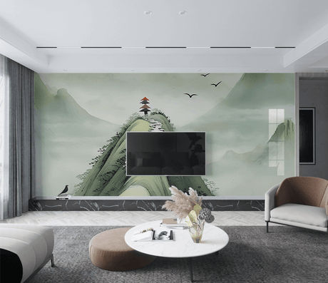 Green Hill Wallpaper Murals: Revitalize Your Space-ChandeliersDecor.com