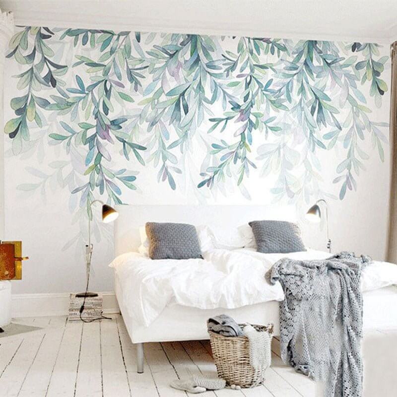 Green Leaves Wallpaper for Home Wall Decor-ChandeliersDecor.com