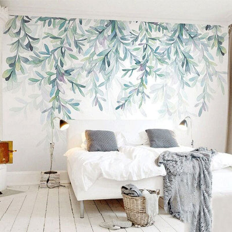 Green Leaves Wallpaper for Home Wall Decor-ChandeliersDecor.com