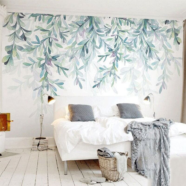 Green Leaves Wallpaper for Home Wall Decor-ChandeliersDecor.com