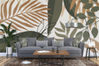 Green Leaves Wallpaper Mural - Transform Your Space-ChandeliersDecor