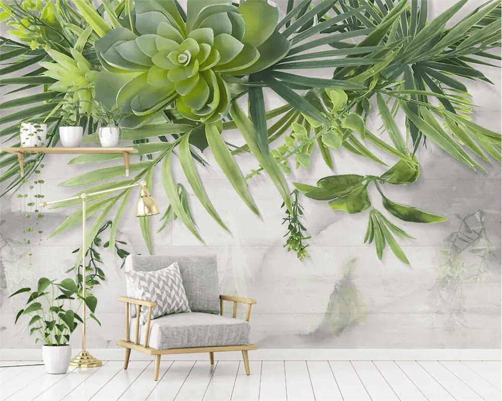 Greenery Wallpaper Mural: Effortless Nature-Inspired Beauty-ChandeliersDecor.com