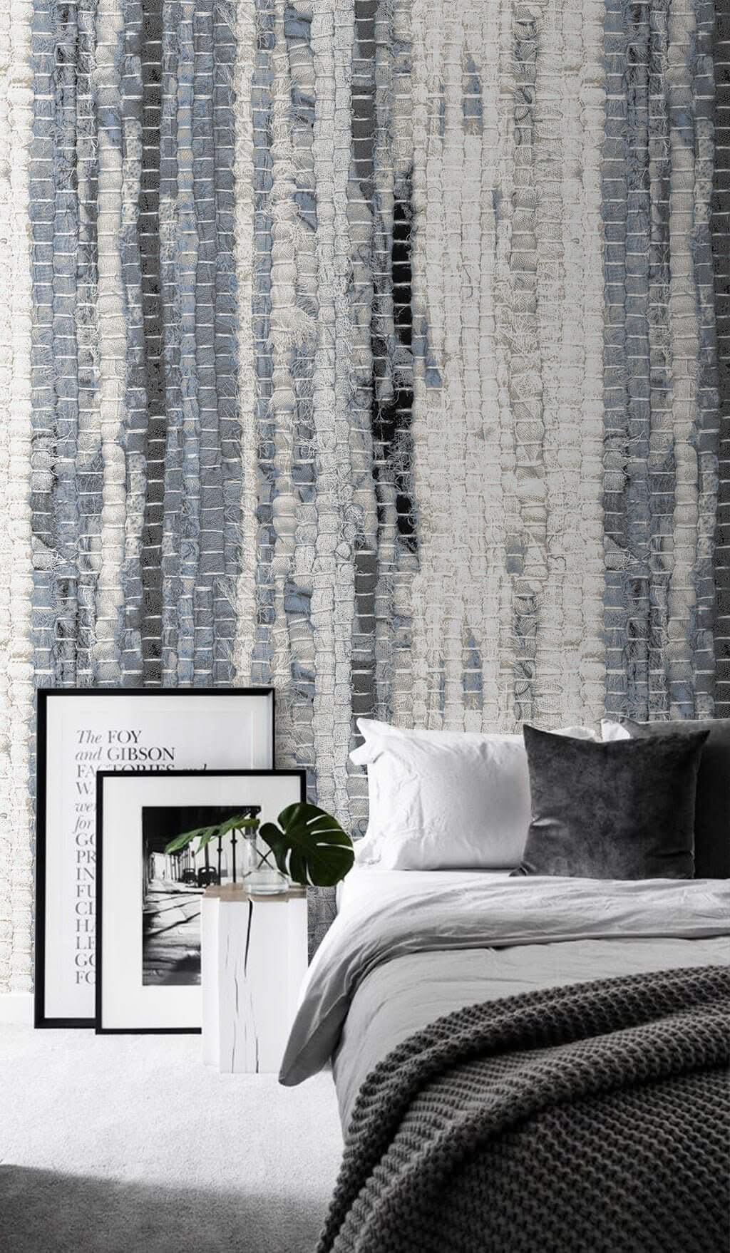 Greyish Abstract Woven Wallpaper Mural-ChandeliersDecor.com