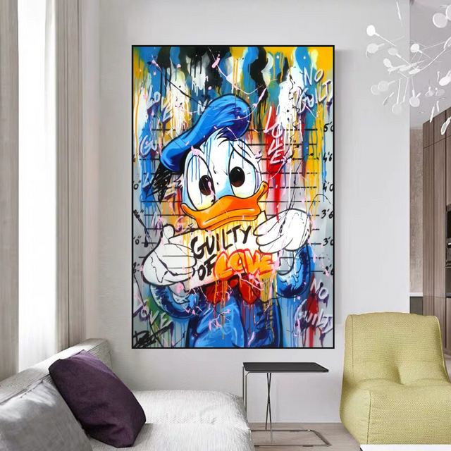 Guilty of Love: Donald Duck Canvas Wall Art