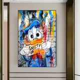 Guilty of Love: Donald Duck Canvas Wall Art-ChandeliersDecor