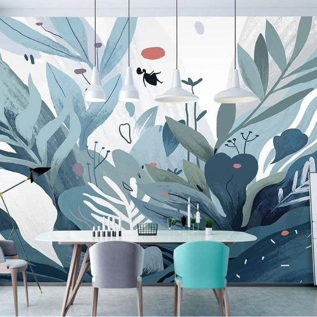 Hand-painted Plants Wallpaper for Home Wall Decor-ChandeliersDecor.com