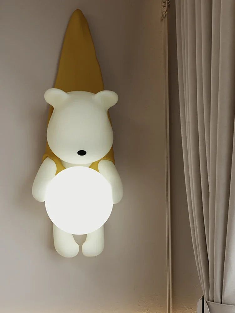 Lampe murale suspendue en forme d'ours pour chambre d'enfant