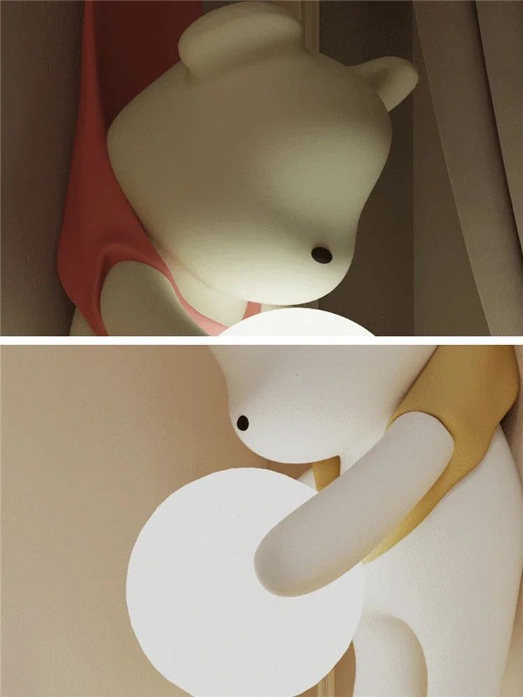 Hanging Bear Wall Hanging Light for Kids Room