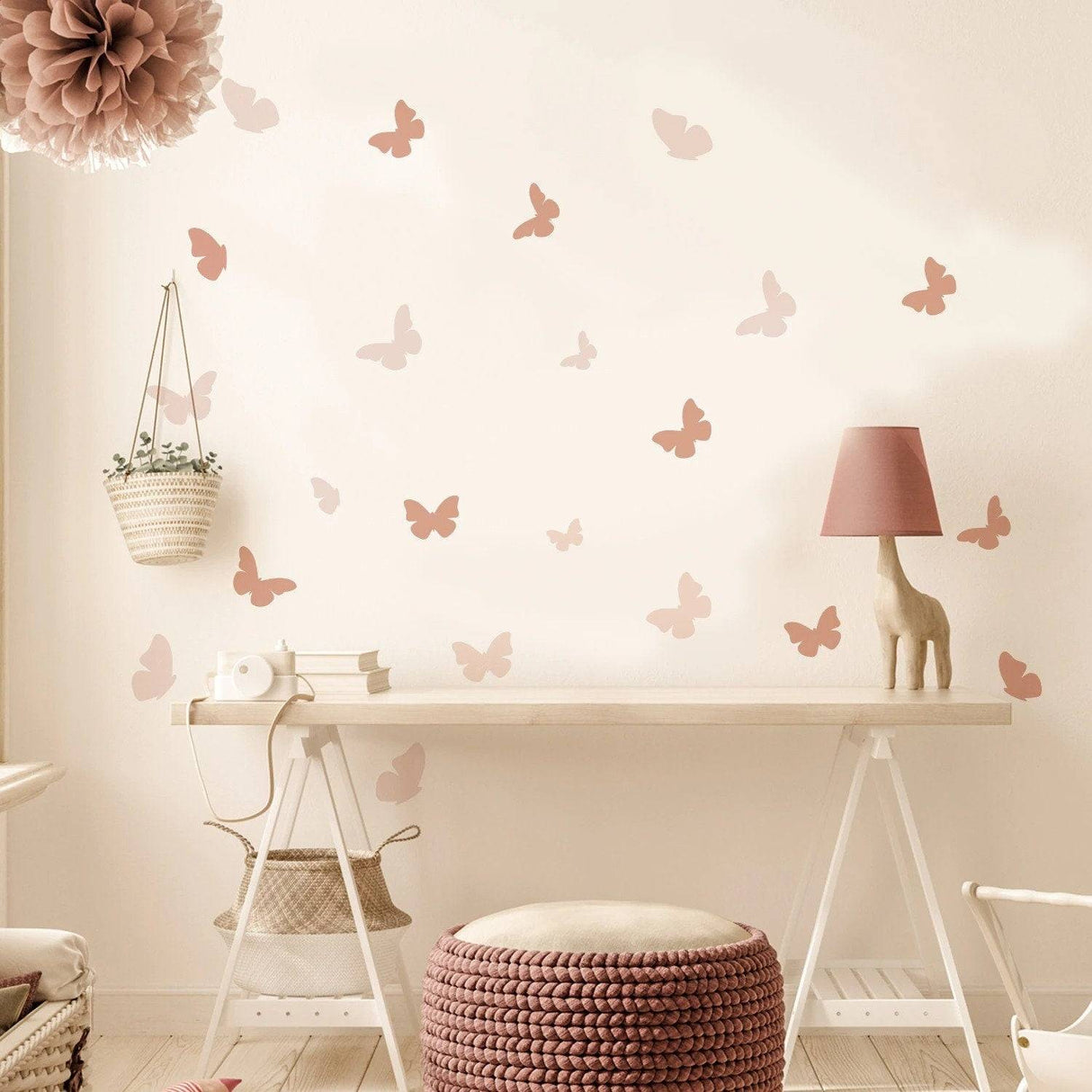 Heart and butterfly Creative Wall Stickers for Kids Room | Heart and butterfly wall stickers for kids nursery