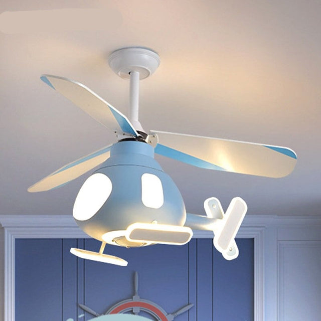 Helicopter Ceiling Light and Fan for Kids Room-ChandeliersDecor