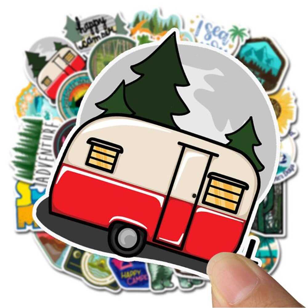 Hiking Camping Stickers Pack: Explore the Outdoors-ChandeliersDecor
