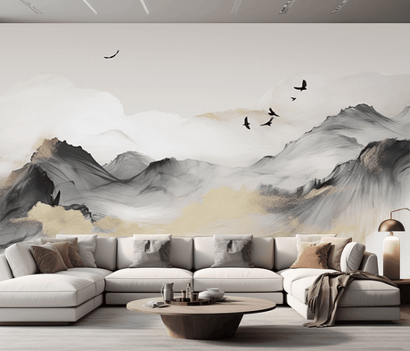 Hilly Mountains Wallpaper Murals-ChandeliersDecor.com