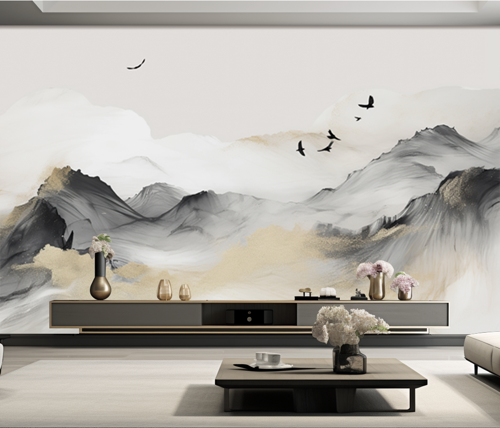 Hilly Mountains Wallpaper Murals-ChandeliersDecor