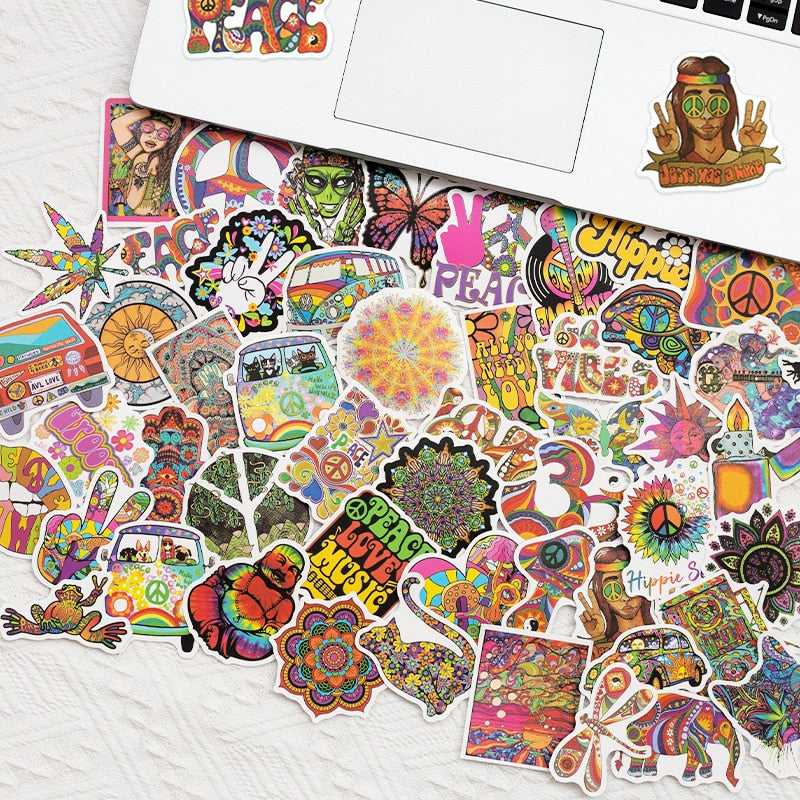 Hippie Stickers Pack: Express your free-spirited style-ChandeliersDecor